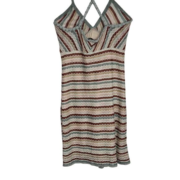 Missoni Knit Bodycon Mini Dress‎ Size 10 Multicolor Striped Boho Crisscross Back - Picture 8 of 13